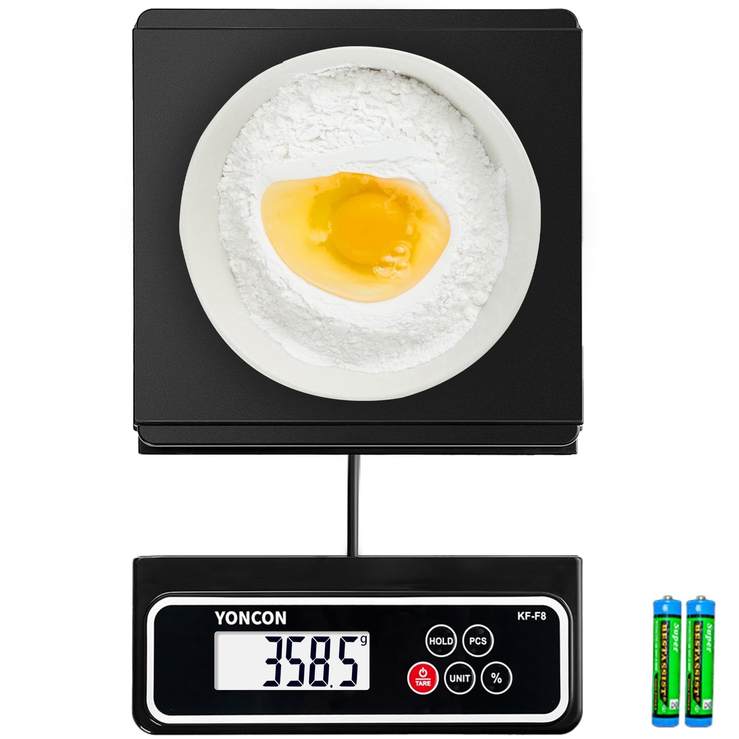 YONCON Digital Food Scale kF-F8 Scale for Food Ounces and Grams with Pull-Out Display11lb/0.02oz Super Accurate Kitchen Scale Digital Weight for Cooking Baking with% Function (Includes Batteries