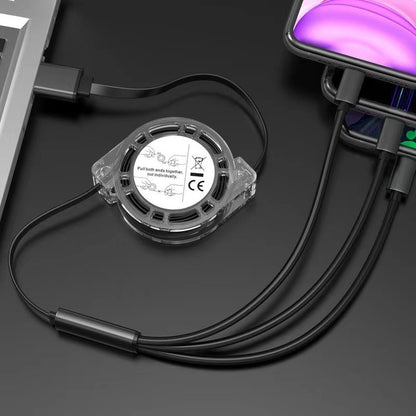 3-in-1 Retractable Charging Cable for Mobile Phones