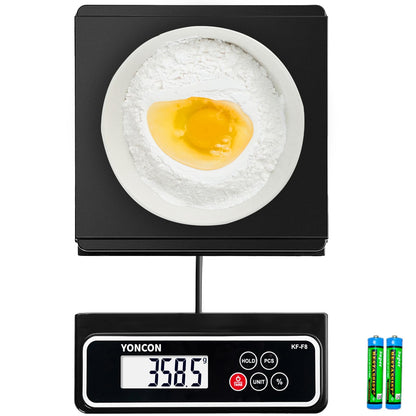 YONCON Digital Food Scale kF-F8 Scale for Food Ounces and Grams with Pull-Out Display11lb/0.02oz Super Accurate Kitchen Scale Digital Weight for Cooking Baking with% Function (Includes Batteries