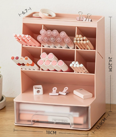 Angled Pen Holder Desk Organizer