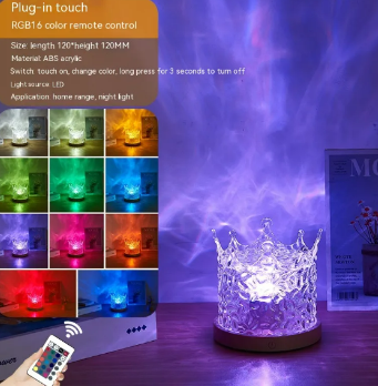 LED Water Ripple Projection Lamp with RGB Dimming